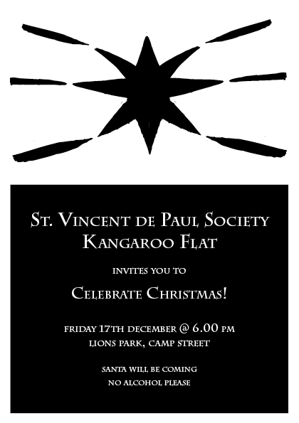 St Vincent de Paul Christmas Barbeque Invitation
